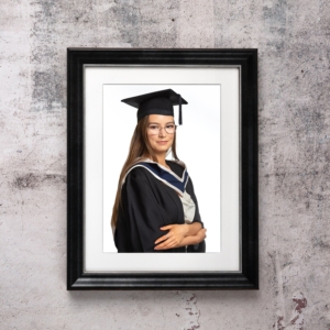 Graduation Portrait in Elegant Wooden Frame